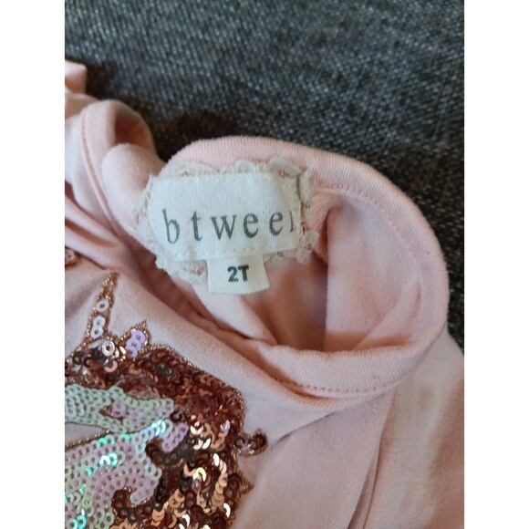 Dress 2T Girls Btween Peachy Pink Sequence Love Unicorn Ballerina - Picture 8 of 8